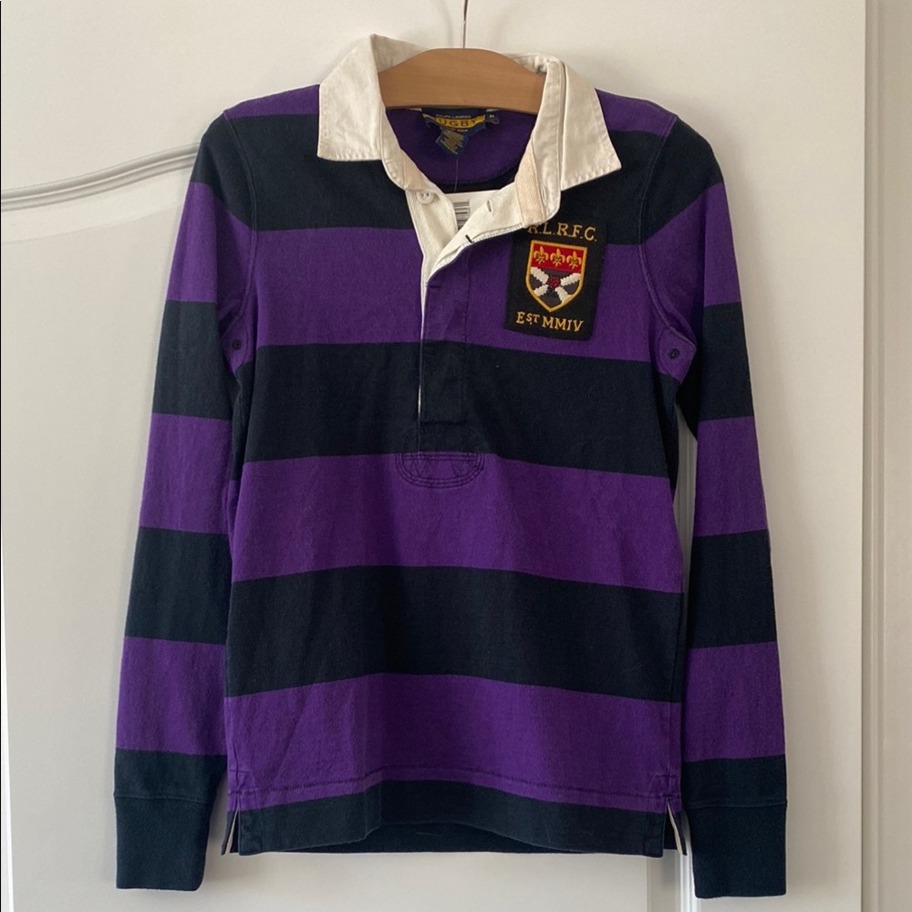 Ralph Lauren Rugby Classic Women’s Rugby Long Sleeve Purple Black